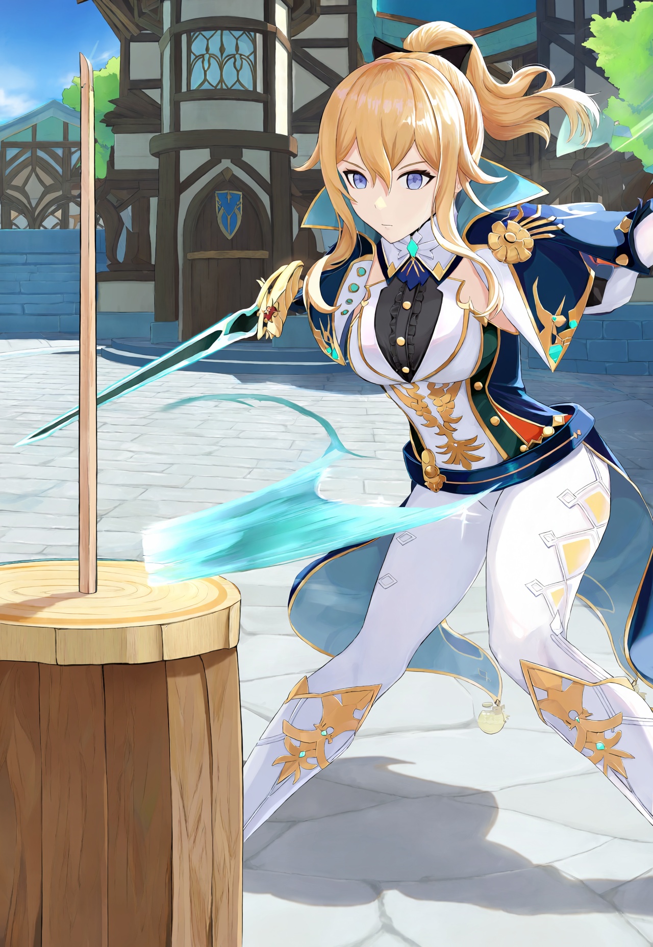 1girl,  jean \(genshin impact\),  fighting stance on Tensor.Art