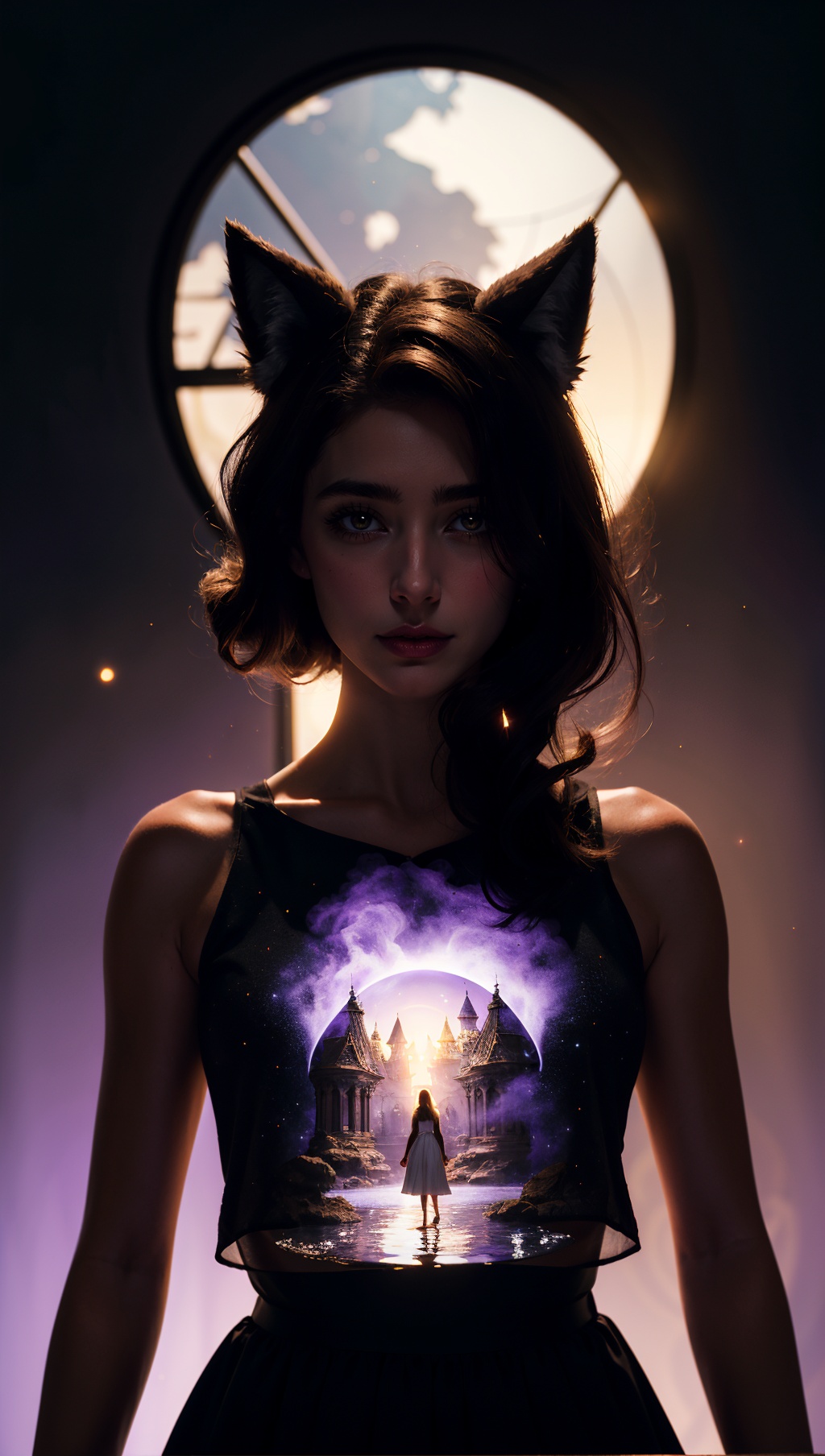 mythical doorway,  1girl,  (gold eyes) on Tensor.Art