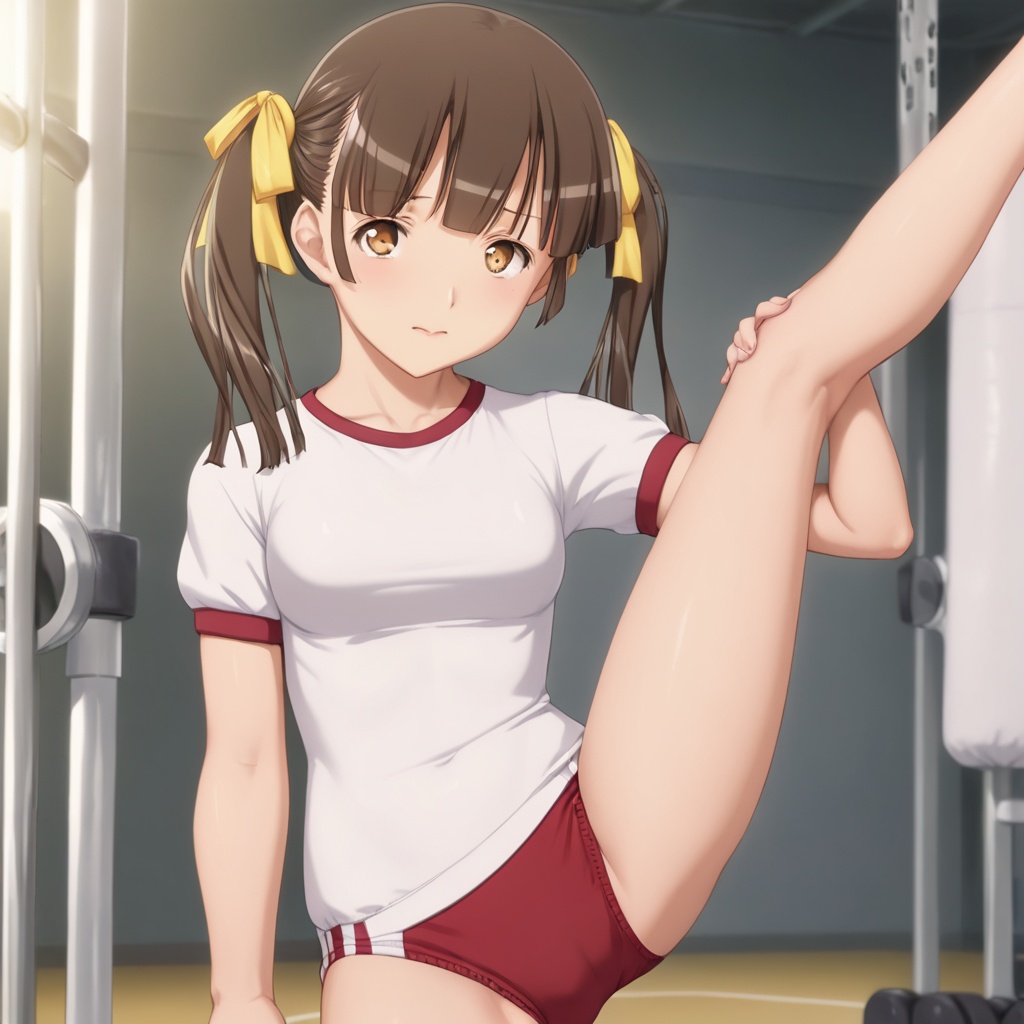 hiiragi mayuka,  twintails,  yellow ribbon on Tensor.Art