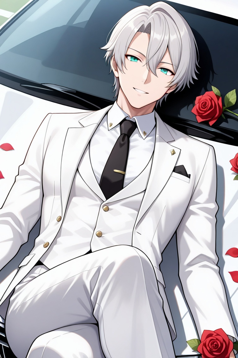 Tatsuya,  grey hair,  short hair on Tensor.Art