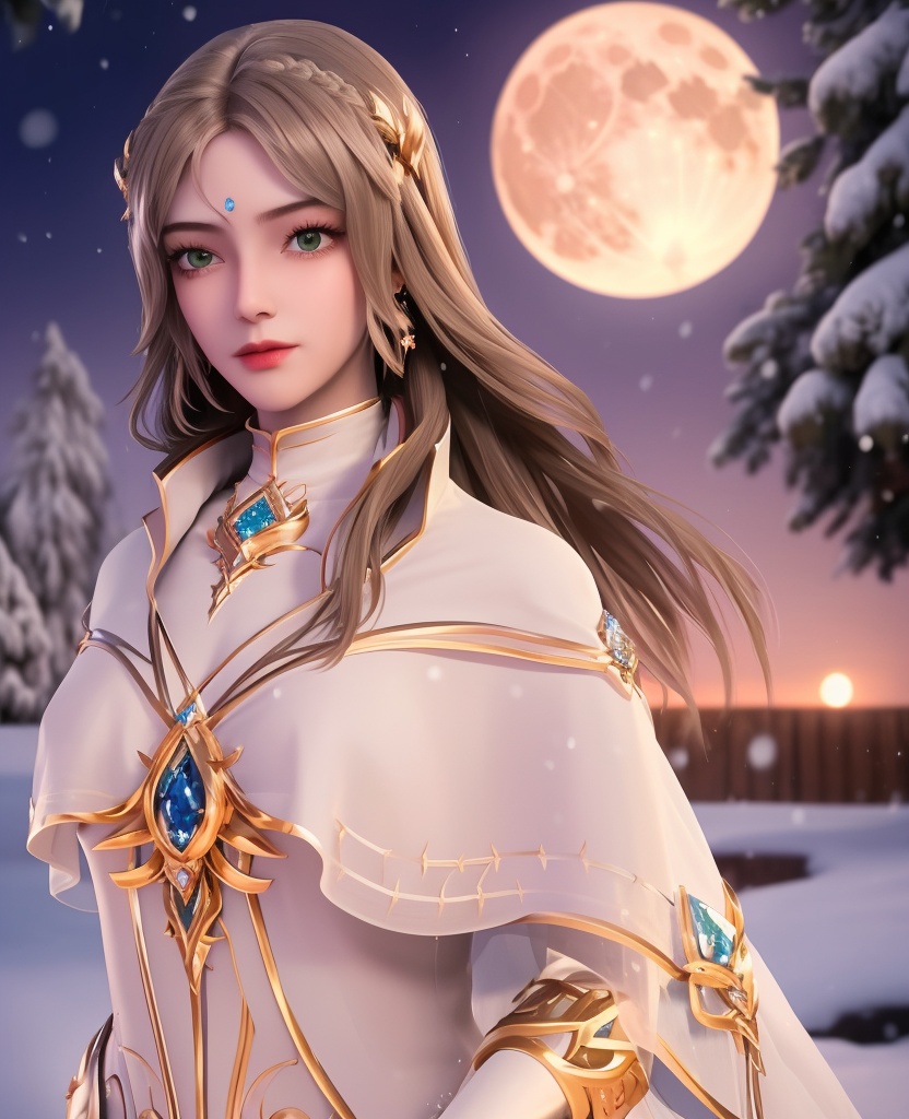 <lora:556-DA-神印王座-温柔一刀:0.8>(,1girl, ,best quality, ),looking at viewer,  ultra realistic 8k cg, picture-perfect face,   clean, masterpiece,     cinematic lighting, cinematic bloom, fantasy,  , unreal, science fiction, ((,1girl, pov,))(((,tree, 1girl, full moon,snowing,snow ,solo,     solo focus,  long_hair, looking_at_viewer,  )))  (rich:1.4,)     prestige, luxury, jewelry, diamond, gold, pearl, gem, sapphire, ruby, emerald, intricate detail, delicate pattern, charming, alluring, seductive, erotic, enchanting, hair ornament, necklace, earrings, bracelet, ,