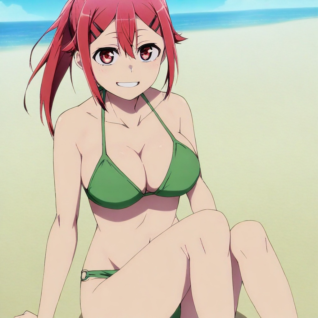 ichika kishimojin \(black torch\),  red hair,  long hair on Tensor.Art