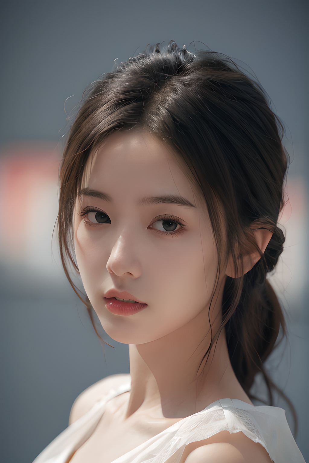 <lora:0818_01:0.7>,simple background,microdress,, 1girl,realistic,masterpiece, best quality, photorealistic, HDR,detail