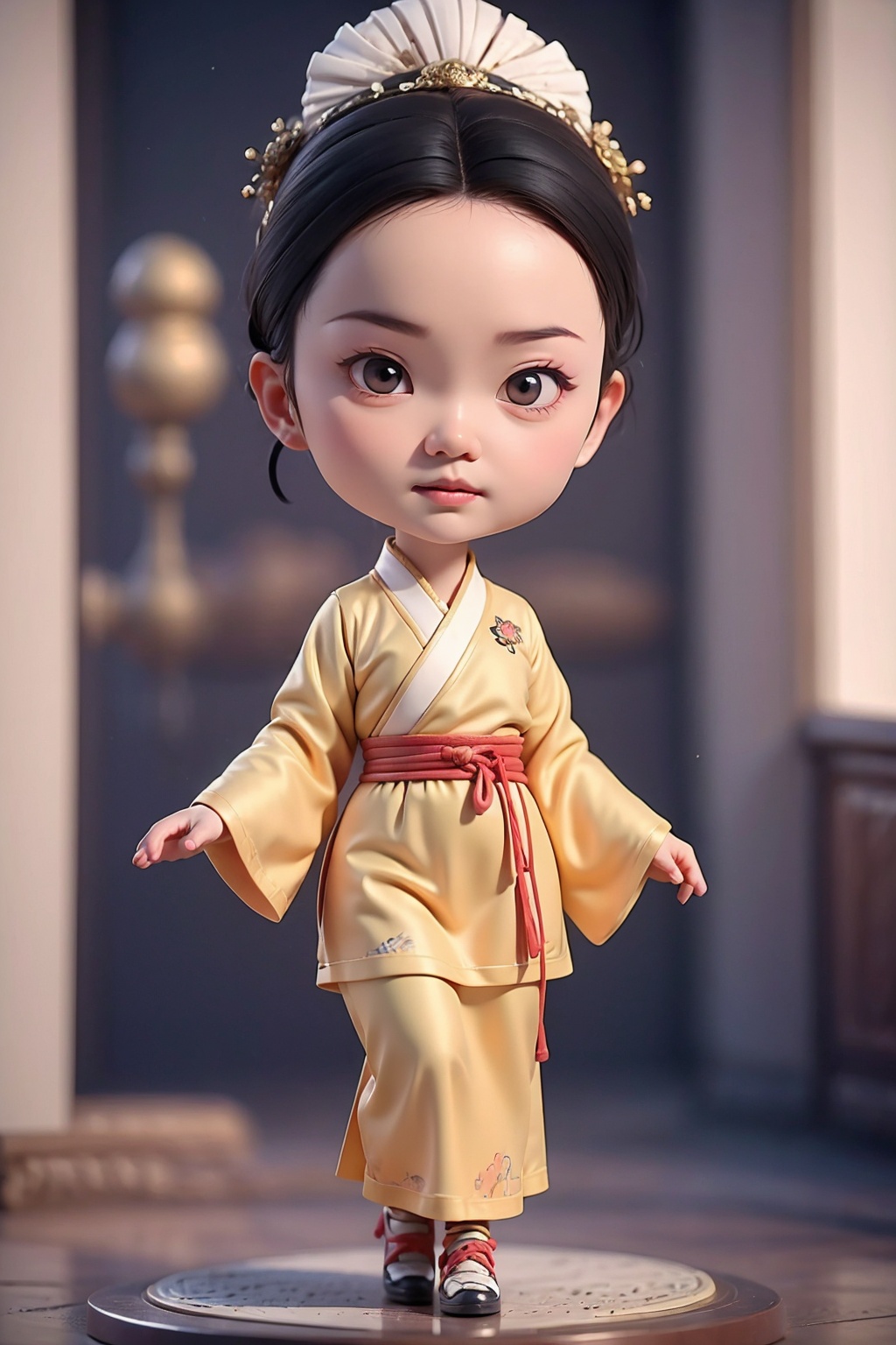 (best quality:1.4),(masterpiece:1.4),(8K:1.4),(extremely detailed:1.4),1girl,(black eyes:1.2),(black hair:1.2),full body,(chibi:1.4),