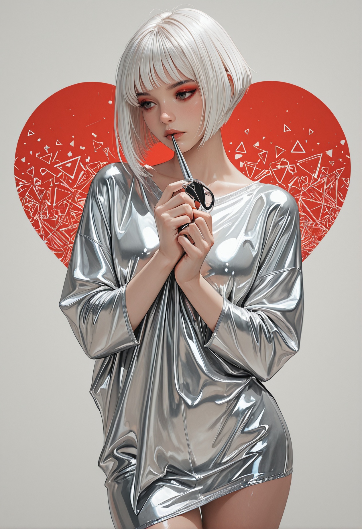 masterpiece,  best quality.1girl,  assymetrical outfit on Tensor.Art