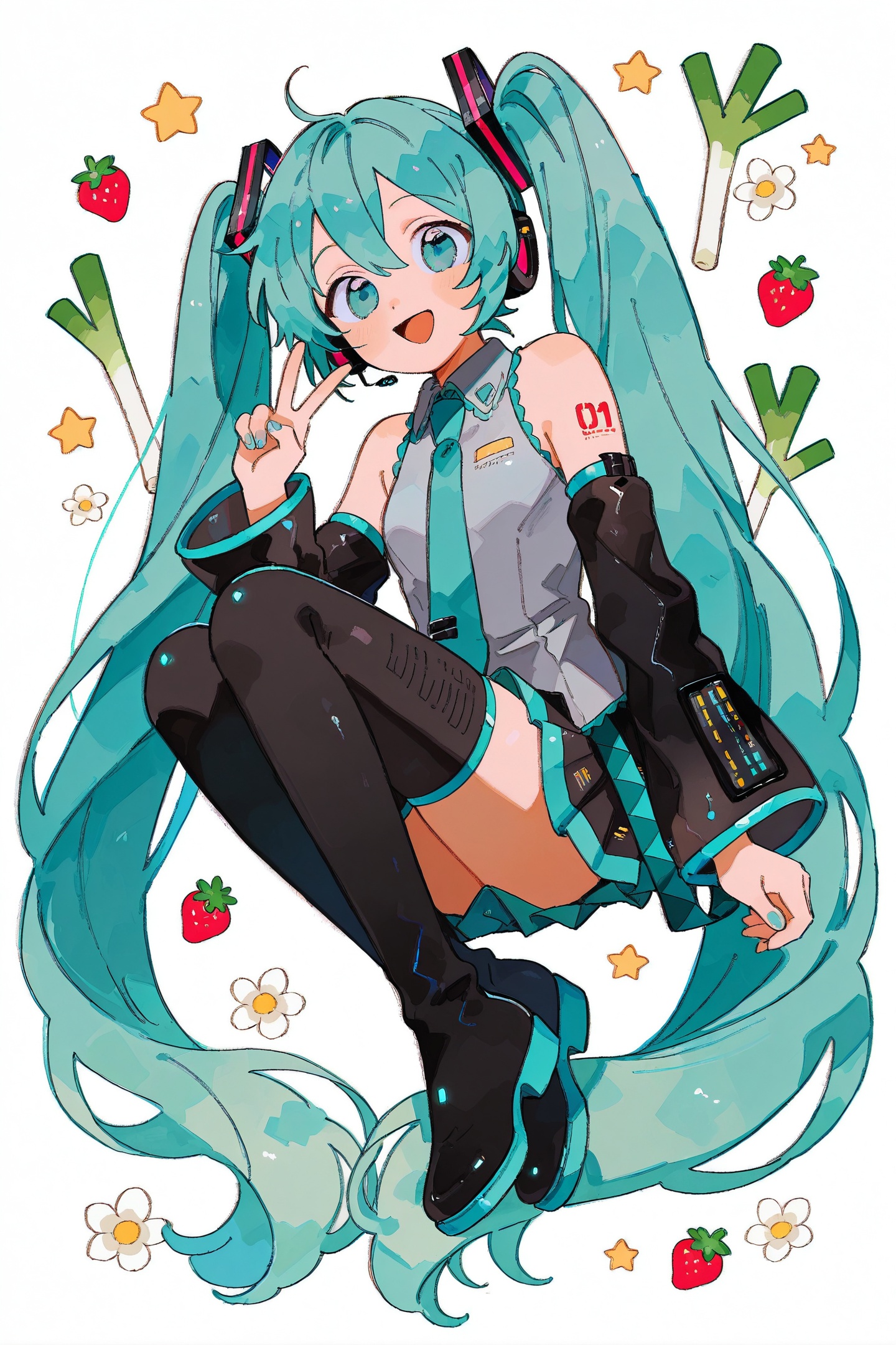 zettai22 Style,  1girl,  hatsune miku on Tensor.Art