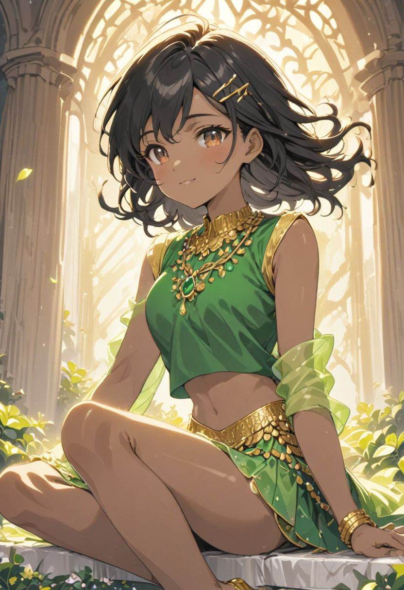 a beautiful (((black haired girl,  ))) very long messy hair,  beautiful detailed deep brown eyes on Tensor.Art