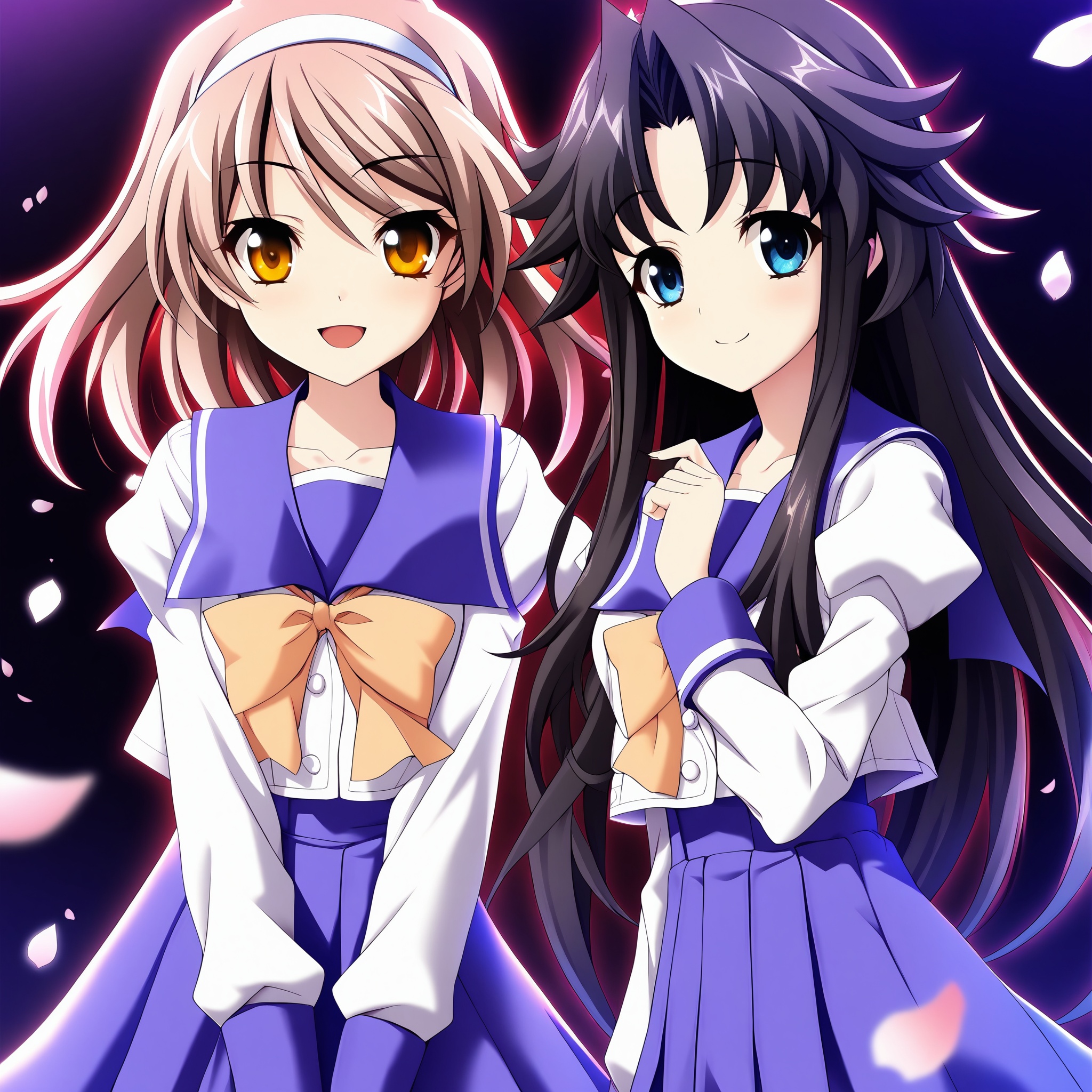 2girls,  multiple girls,  simple background on Tensor.Art