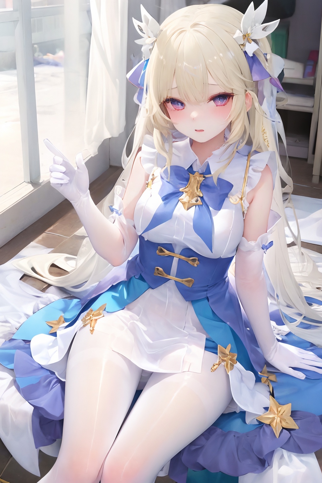 tutultb, see-through, 1girl, white silk stockings, White pantyhose, pov,  1girl, moyou, forehead,<lora:EMS-40004-EMS:0.600000>,<lora:EMS-13178-EMS:0.600000>