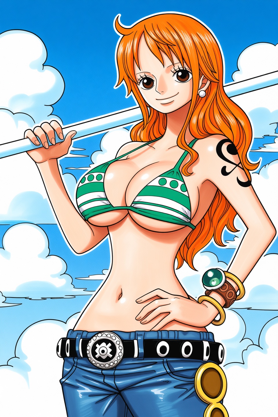 1girl,  nami \(one piece\),  solo on Tensor.Art