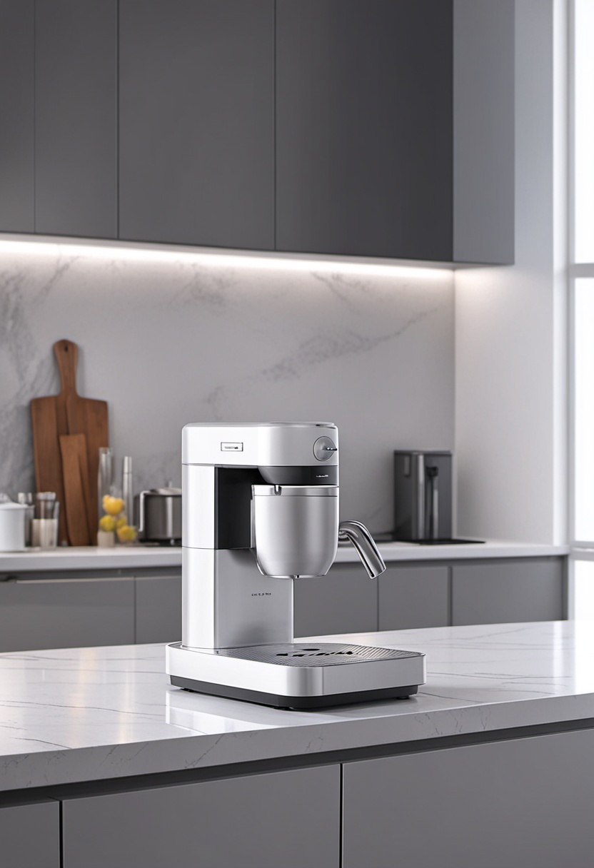 A machine sits on the kitchen table,<lora:Q-XL-000006:1>,