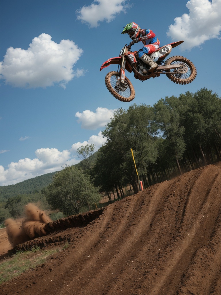 motocross rider in the air on Tensor.Art