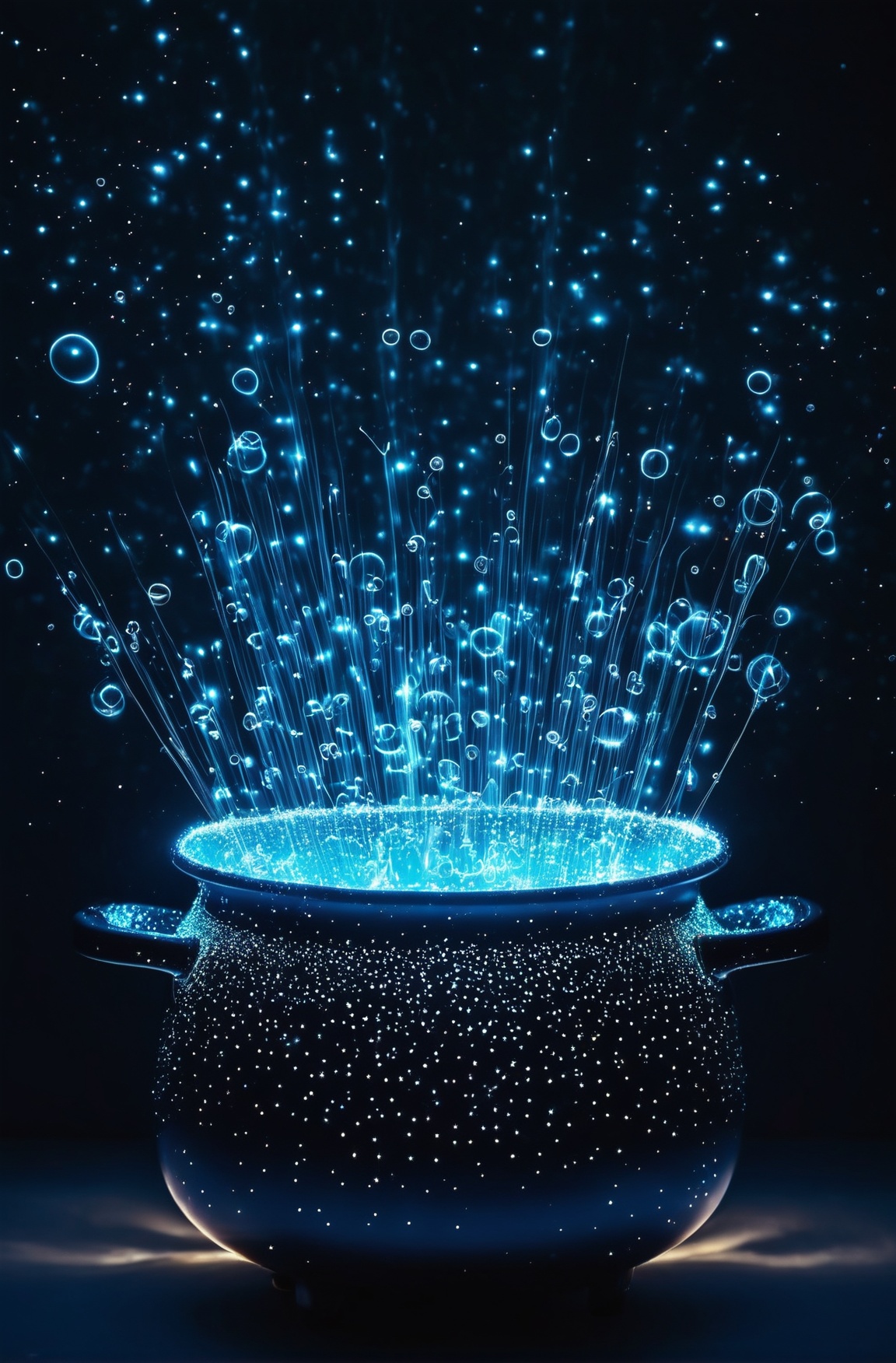 Cooking Pot,  bioluminescent,  bright luminescence white light on Tensor.Art