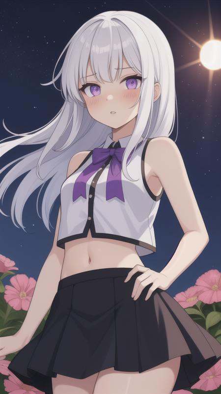 1girl,  white hair,  purple eyes on Tensor.Art