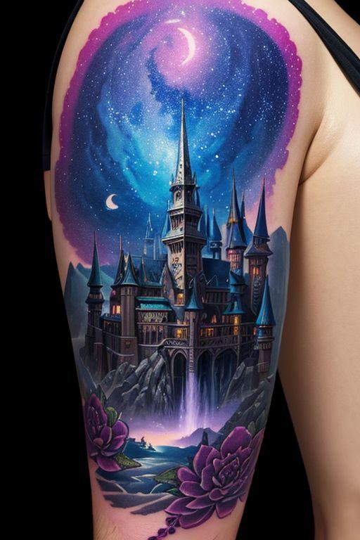 close up of a fantasy tattoo on Tensor.Art