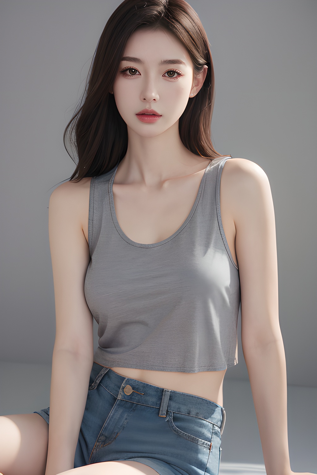 <lora:0812_09:0.7>,simple background,****_top,, 1girl,realistic,masterpiece, best quality, photorealistic, HDR,detail