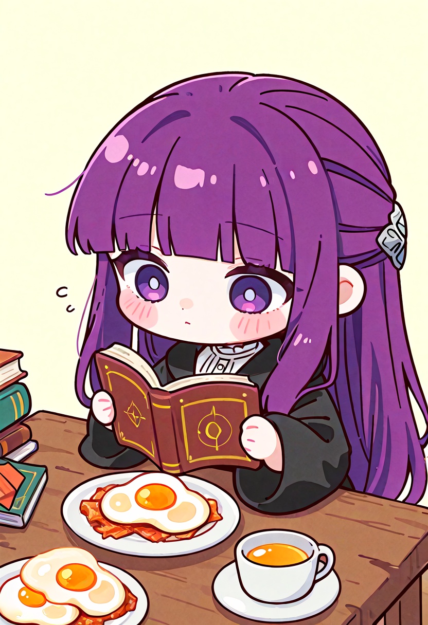 fern (sousou no frieren),  1girl,  purple hair on Tensor.Art