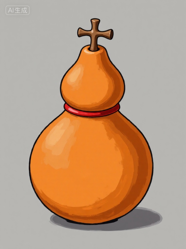 National Air,An orange gourd with a red waist belt, a wooden plug on the top (with a cross-shaped handle), rounded shape, placed on a gray background, in a simple illustration style, presenting the rustic feeling of traditional objects., Negative prompt: ng_deepnegative_v1_75t,(badhandv4:1.2),EasyNegative,(worst quality:2),,nsfw, Steps: 30, Sampler: Euler, CFG scale: 7.0, Seed: 4210970260, Size: 768x1024, Model hash: 8cba4f1ef4, Model: F.1基础算法模型-哩布在线可运行_F.1-dev-fp8.safetensors, Denoising strength: 0, RNG: CPU, Lora 1: 当然是无法, Lora Hash 1: 258d77cd02, Lora Weight 1: 0.8, vae_name: automatic
