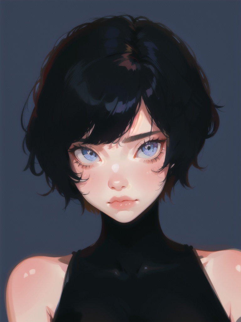 1girl,  short hair,  upper body on Tensor.Art