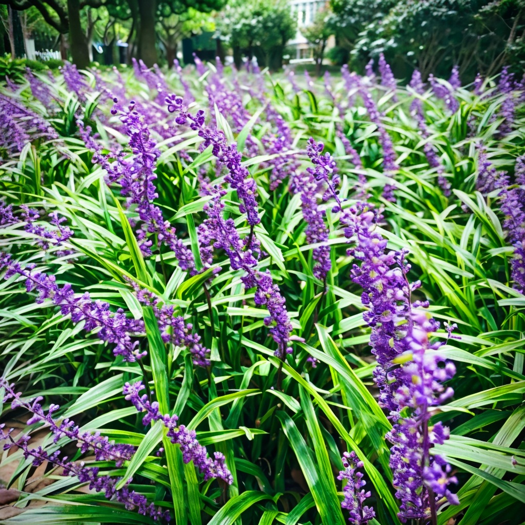 lanhuasanqi,purple flower,field,HDR,UHD,8K,best quality,masterpiece,Highly detailed,<lora:（绿化）兰花三七:1>,