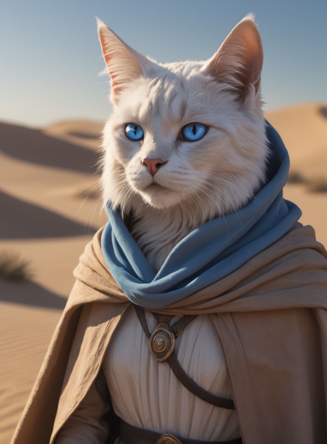 Impressionistic Artwork,  dune movie ,  closeup of an anthro cat on Tensor.Art