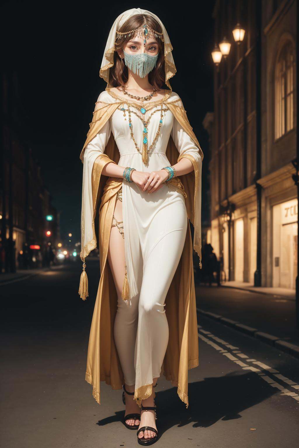 Renaissance style faceveilmask,  1girl,  solo on Tensor.Art