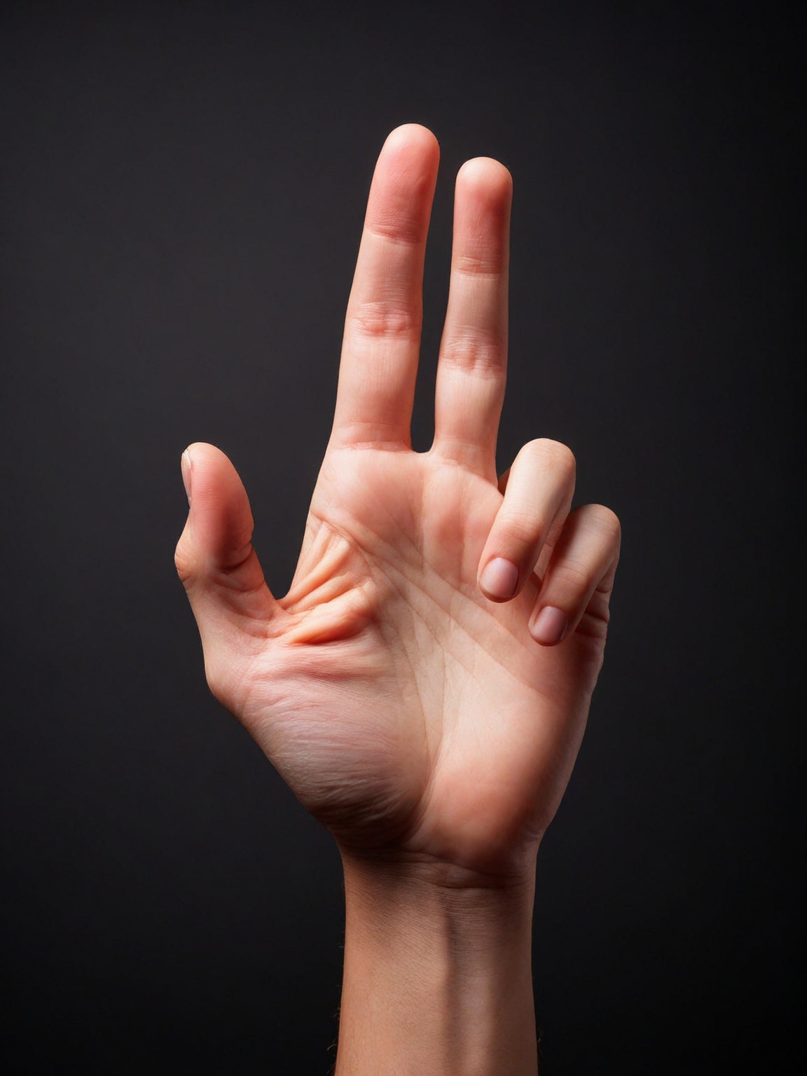a person's hand is shown with a black background Perfect finger,  hand on Tensor.Art
