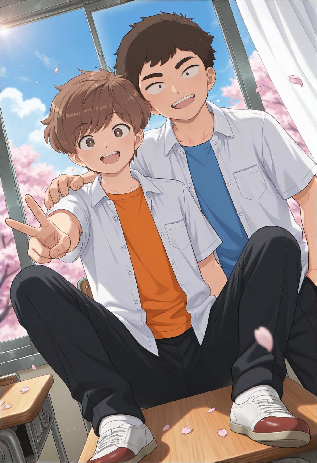 male focus,  TakeuchiGFIN,  Takeuchi-dark brown hair on Tensor.Art