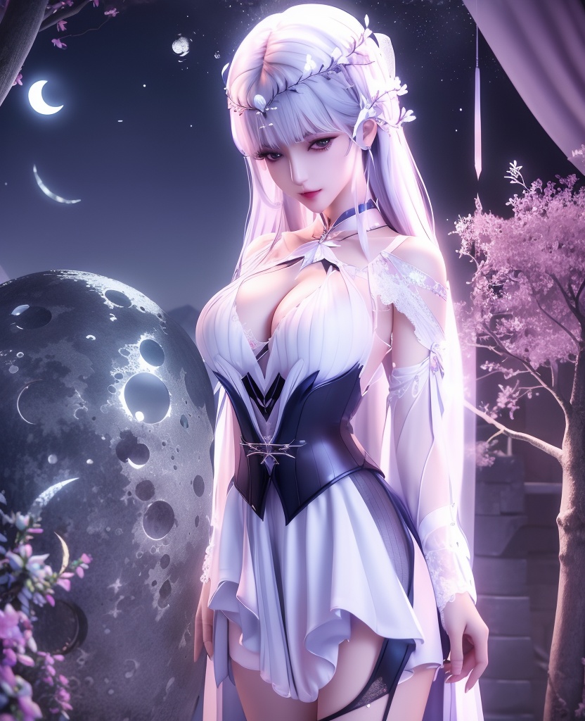 <lora:587-DA-神印王座-圣采儿-觉醒:0.8>(,1girl, ,best quality, ),looking at viewer,  ,ultra detailed background,ultra detailed background,ultra realistic 8k cg, ,masterpiece, (( , )),, ,fiction,mole,,      ,(cleavage), (),  ,see-through, lace, (((, solo, moon, , bare_tree, )))(cleavage),