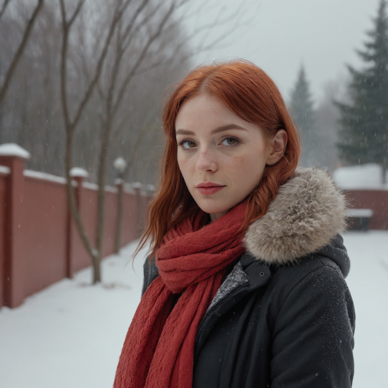 A beautiful red girl,  beautiful,  moody lighting on Tensor.Art