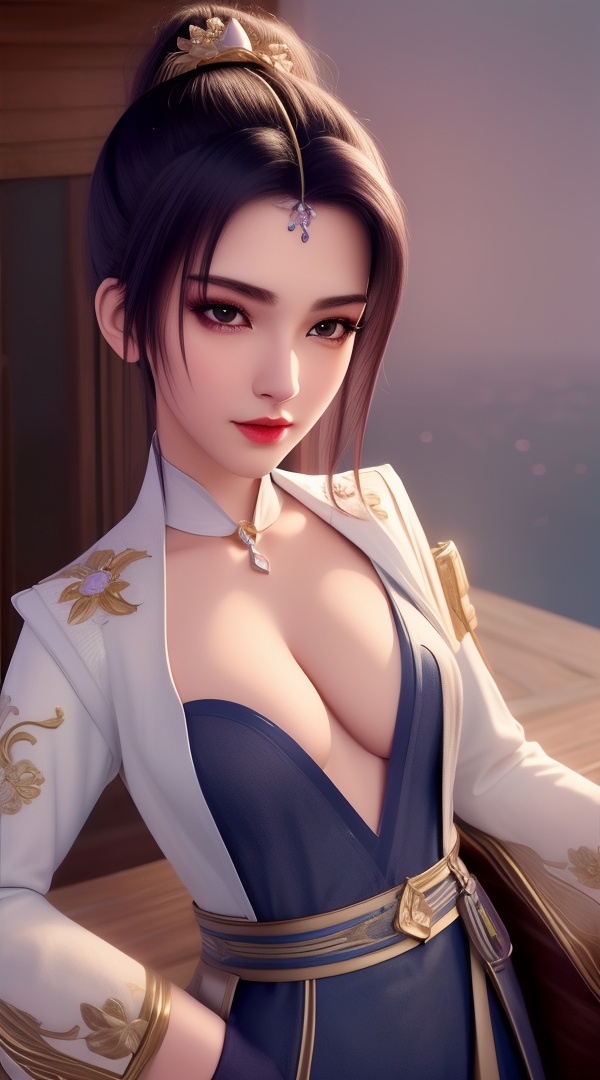 (,1girl, ,best quality, ),looking at viewer, <lora:444-DA-真阳武神-禅银纱-男装:0.8> ,,ultra detailed background,ultra detailed background,ultra realistic 8k cg, ,masterpiece, (( , )),, realistic,science fiction,mole, ultra realistic 8k cg, ,     ,crescent moon, jasmine \(flower\),     (cleavage), (), 
