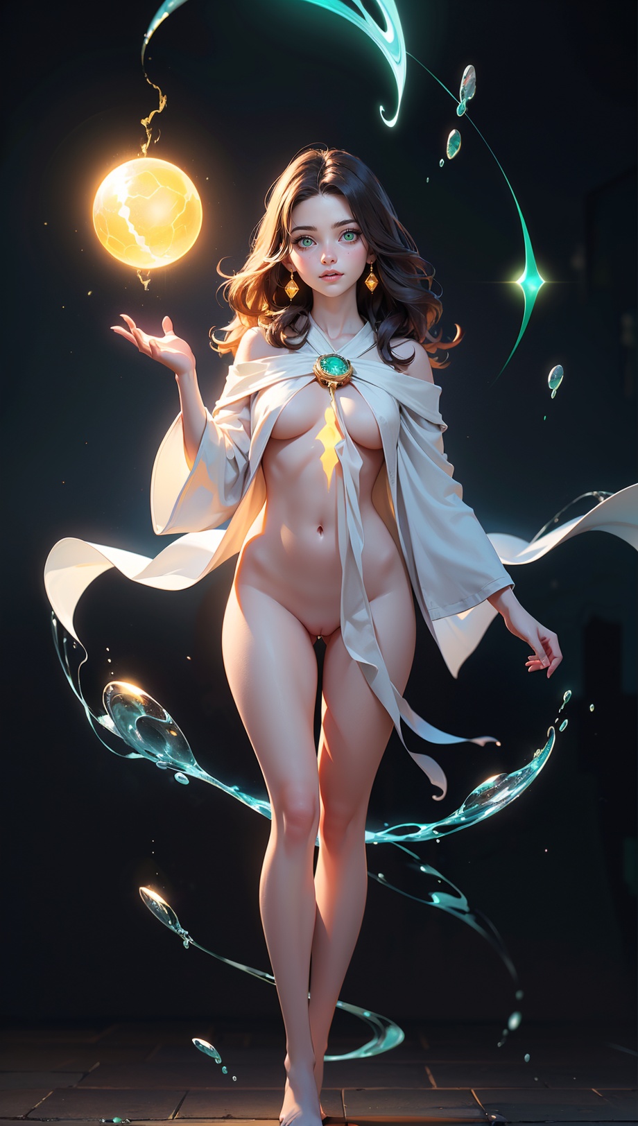 Detailed background,  (dungeon with spirits flying about),  particles on Tensor.Art