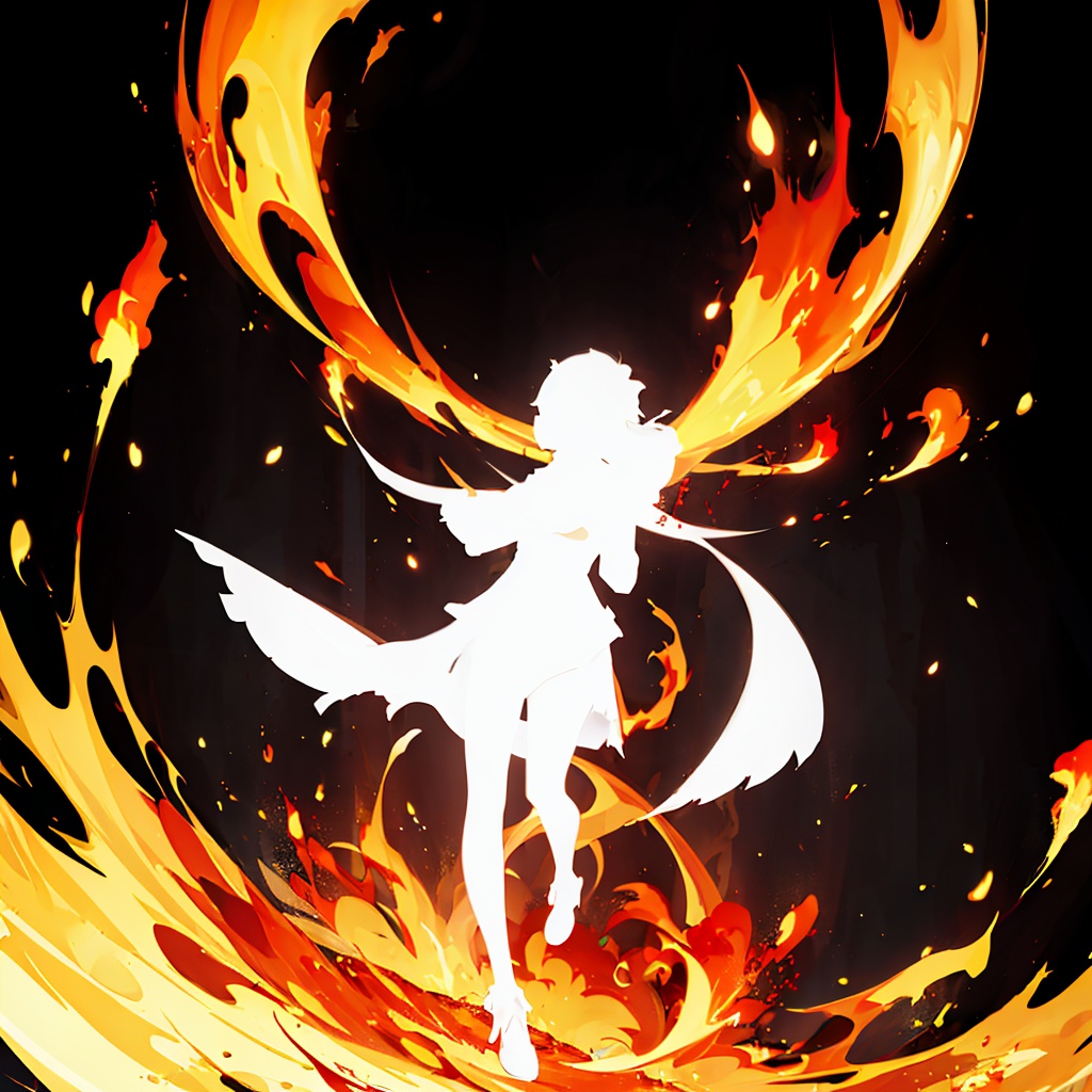 <lora:GI_Card05:1>,gicard,fire,white background,simple background,no humans,