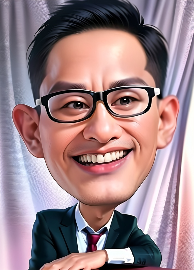 1boy,glasses,solo,smile,realistic,black hair,necktie,grin,curtain grab,curtains,looking at viewer,teeth,formal,black eyes,suit,red background,simple background,datou,, (best quality:1.5), (masterpiece:1.5), (super Realistic:1.5),(high detail:1.5)