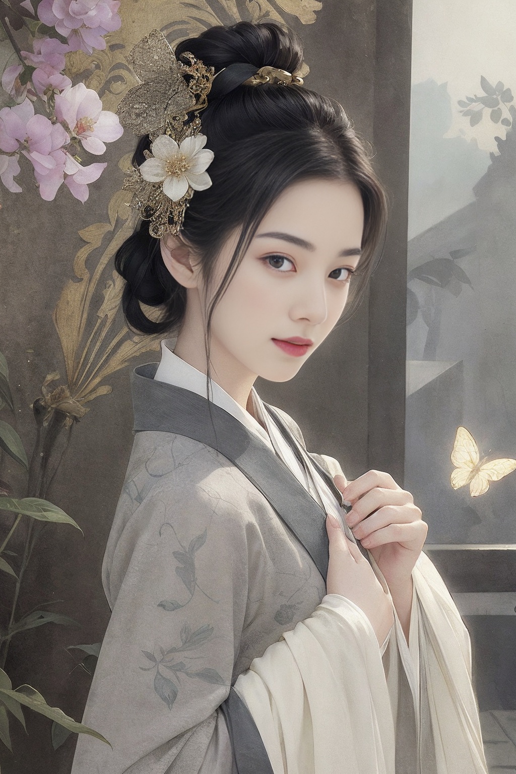 1girl,  perfect curves,  HDR photo of young woman with a messy top bun on Tensor.Art