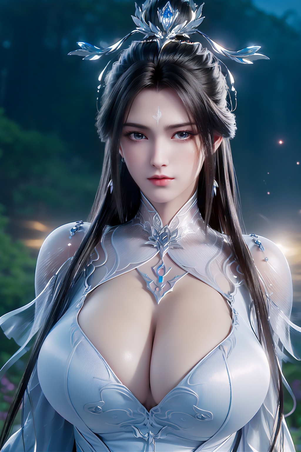 (8k, RAW photo, best quality, masterpiece:1.2),(super realistic, photo-realistic:1.3),ultra-detailed,extremely detailed cg 8k wallpaper,hatching (texture),skin gloss,light persona,(crystalstexture skin:1.2),(extremely delicate and beautiful),ultra-high resolution,surrealism,fantastical verisimilitude,fantastical creation,thriller color scheme,surrealism,abstract,psychedelic,1girl,solo,bare shoulders,very long hair,windy,shiny hair,light,shiny,(breasts, medium breasts, cleavage:1.6,gigantic breasts, saggy breasts:1.1,breasts_apart:1.2,hanging_breasts:1.2),big ass,lxq-hd,<lora:0517陆雪琪:0.8>,ll-hd,<lora:1111白皙质感:0.5>,ty-hd,<lora:0110田野:0.6>,