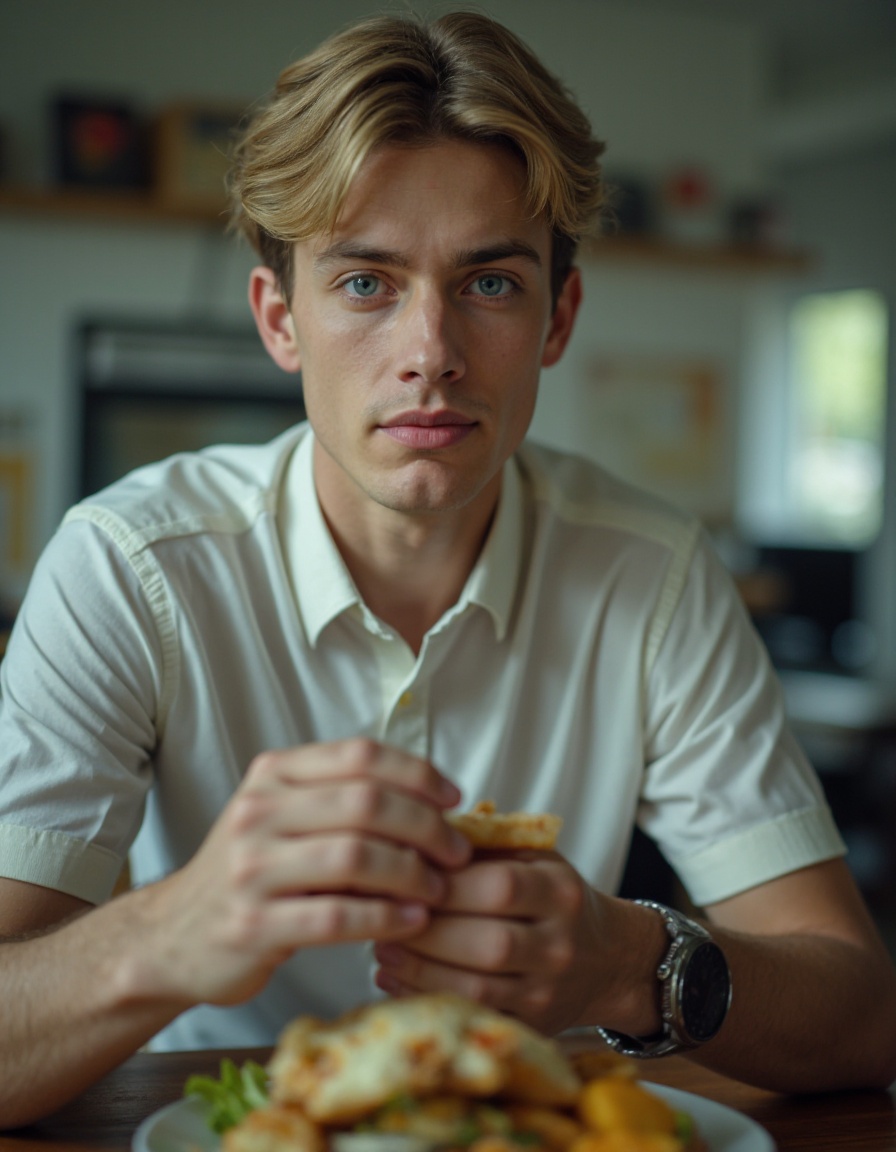 HDR photo of cinematic film still HDR photo of cinematic film still 1boy,male focus,blonde hair,solo,shirt,watch,holding food,white shirt,upper body,realistic,looking at viewer,short sleeves,holding,black eyes,day,short hair,office, . shallow depth of field, vignette, highly detailed, high budget, bokeh, cinemascope, moody, epic, gorgeous, film grain, grainy . High dynamic range, vivid, rich details, clear shadows and highlights, realistic, intense, enhanced contrast, highly detailed . shallow depth of field, vignette, highly detailed, high budget, bokeh, cinemascope, moody, epic, gorgeous, film grain, grainy . High dynamic range, vivid, rich details, clear shadows and highlights, realistic, intense, enhanced contrast, highly detailed