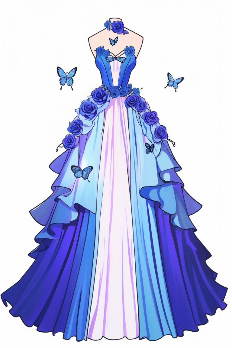 ClothingDesign,  dress,  butterfly by 师叔 on Tensor.Art