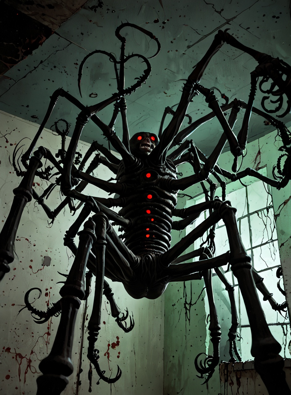 classcompxl,  dark room,  a spider with 8 eyes on Tensor.Art