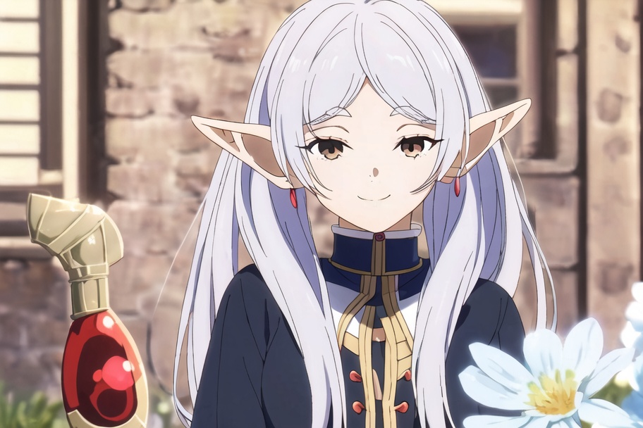 1girl,smile,in spring,panorama,Elf,pointy ears,cute,<lora:fulilian1.0:1>,white hair,cute,