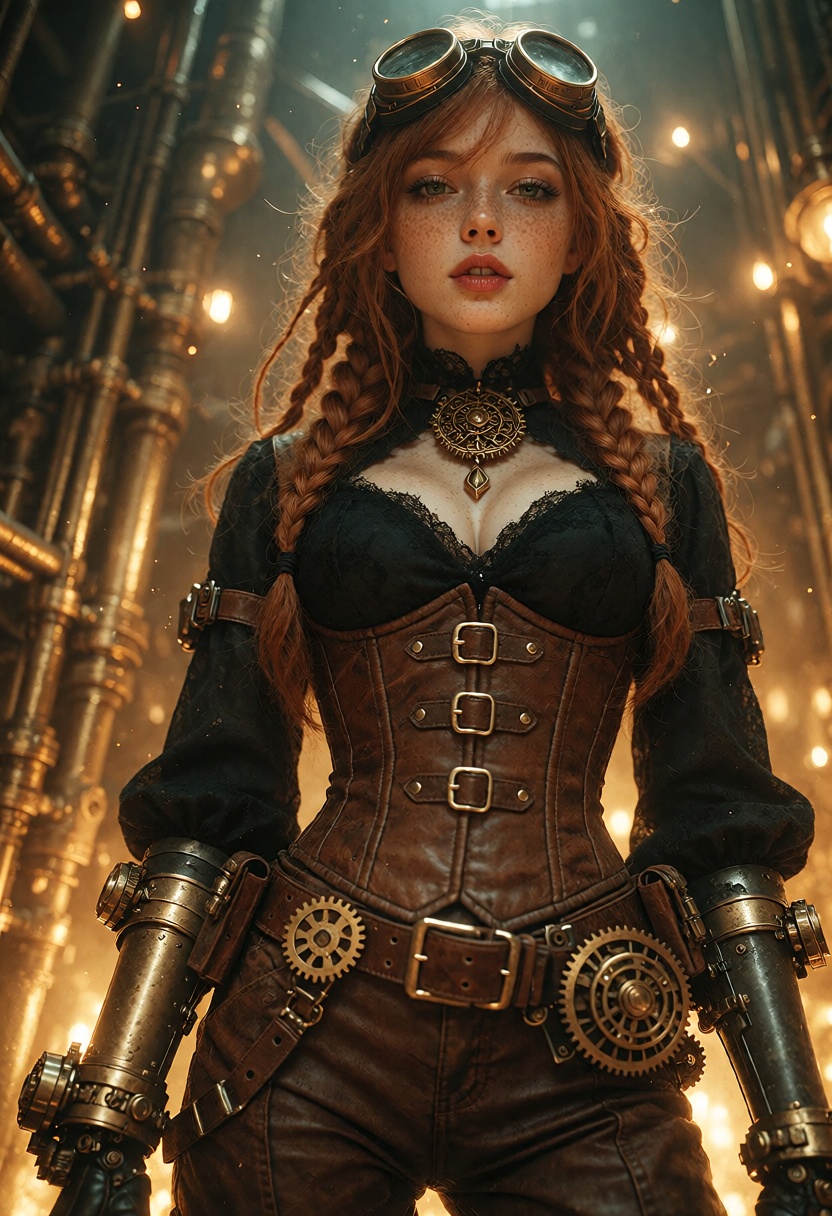 an ***** woman in her early twenties with flawless smooth airbrushed skin with no blemishesfair skin,  long copper-braided...