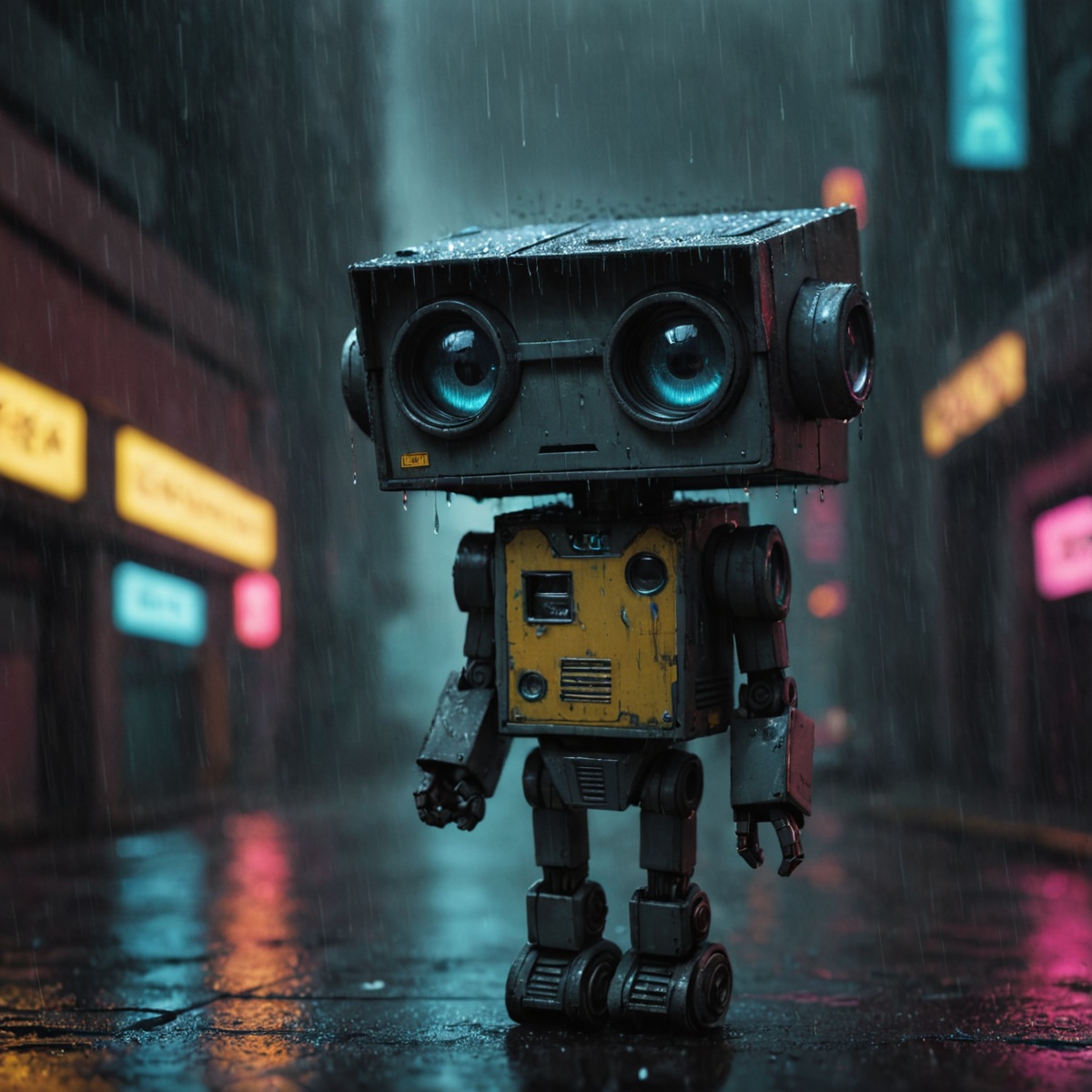 Small robot,  cute robot,  rectangular body on Tensor.Art