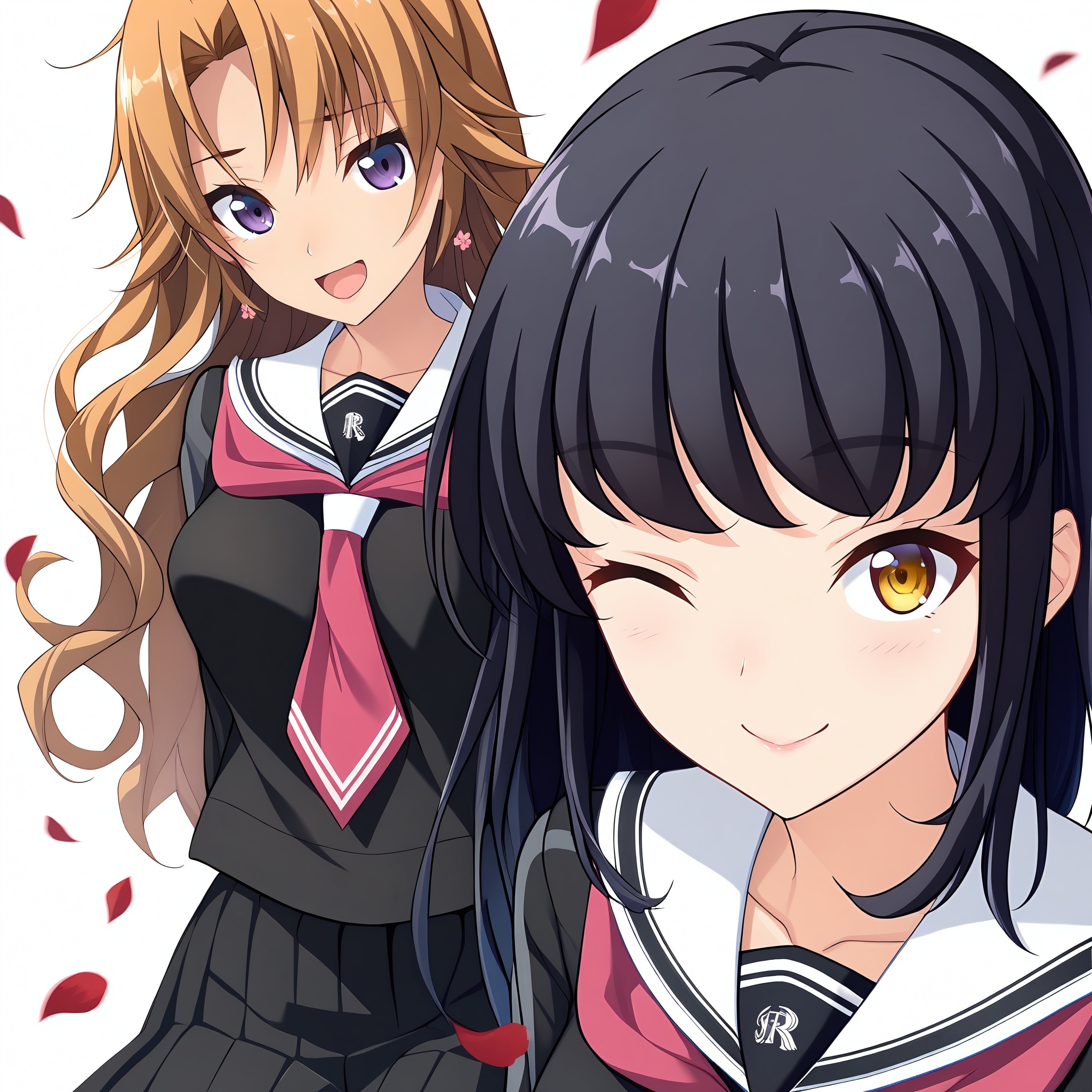 2girls,  multiple girls,  simple background on Tensor.Art