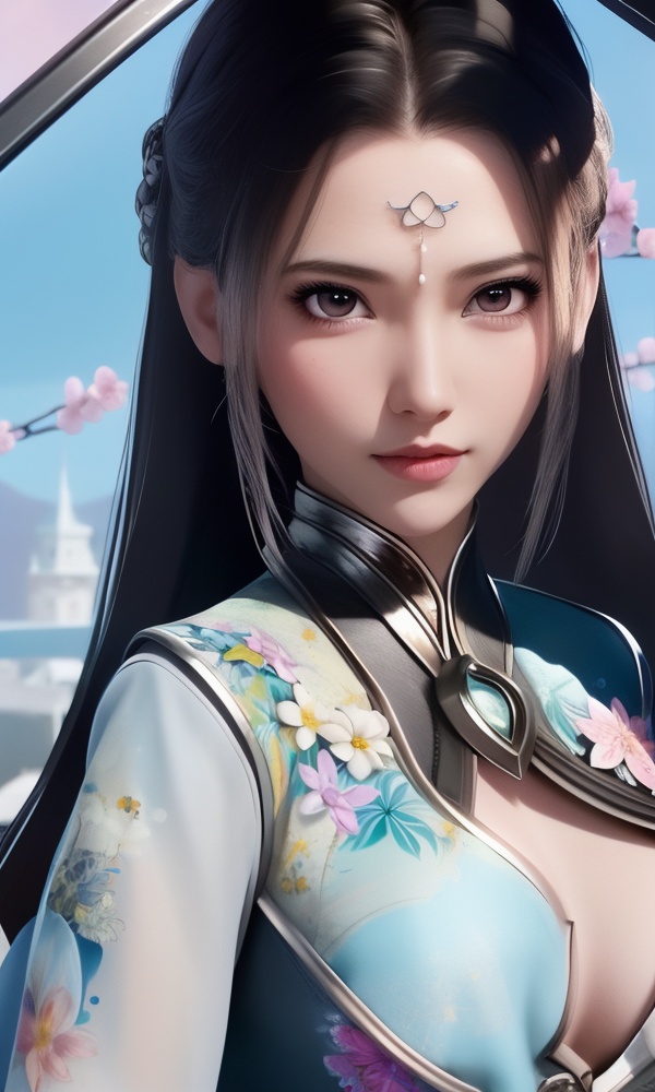 (,1girl, ,best quality, ),looking at viewer, <lora:405-DA-太一剑仙传-孤傲雪:0.8> ,,ultra detailed background,ultra detailed background,ultra realistic 8k cg,, ,masterpiece, (( , )),ultra realistic 8k cgSurrounded by strange, movie perspective, advertising style, Colorful background, splash of color A beautiful woman with delicate facial features,tattoo all over body, flower arms,