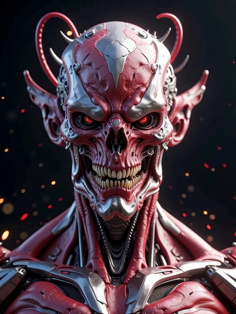 mecha,An extraterrestrial organism, Solo, Yesbian,dynamicposes, ((((Biological cortex surface, muscle bulging, skin surface densely covered with blood vessels)))), it has exquisite functions in science fiction environments, with luminescence, sparks, and lighting, optimal quality, tmasterview, Photorealistic, highly detailed, eccentric, and illusory 5 renderings