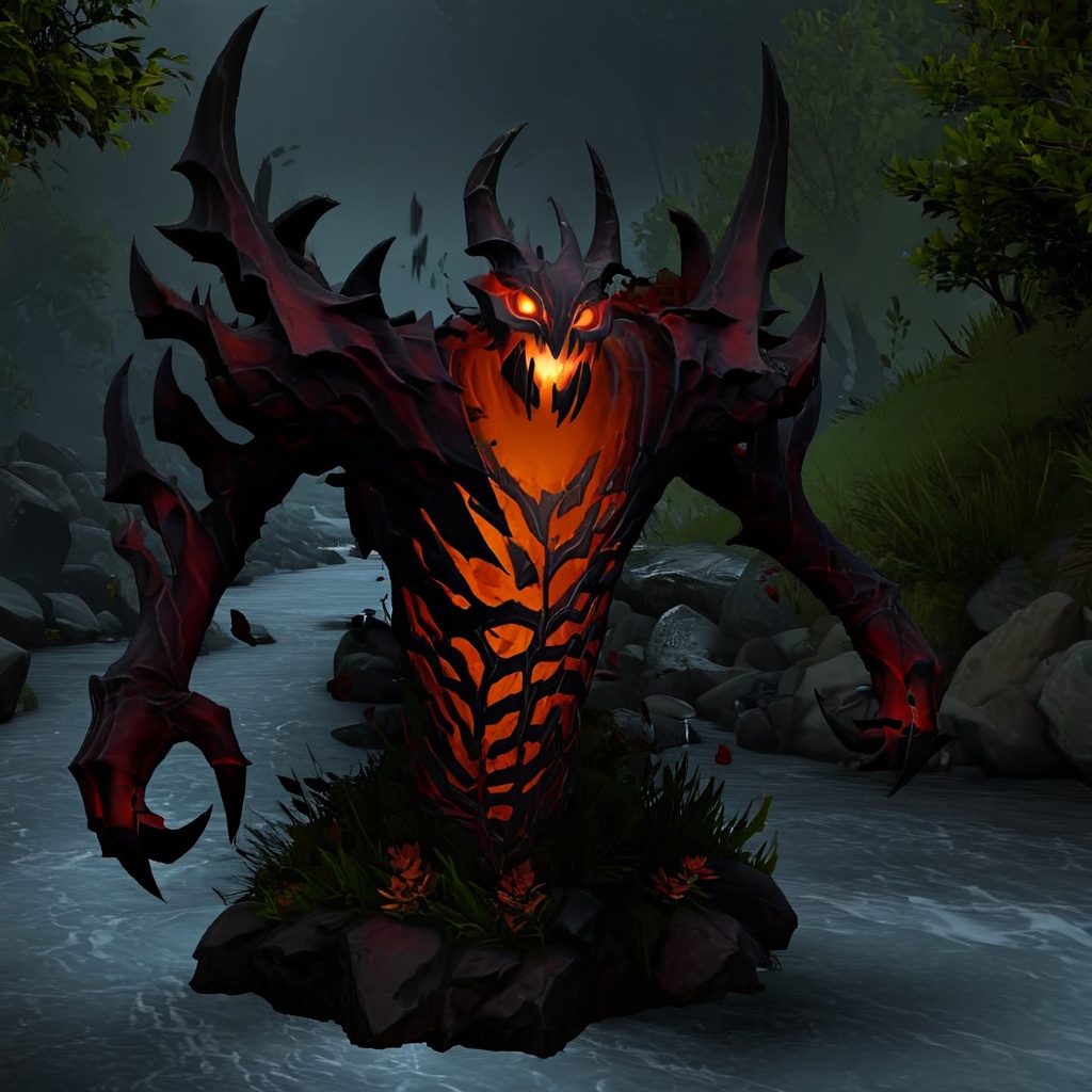 ShadowFiend,  near a river,  highest quality on Tensor.Art