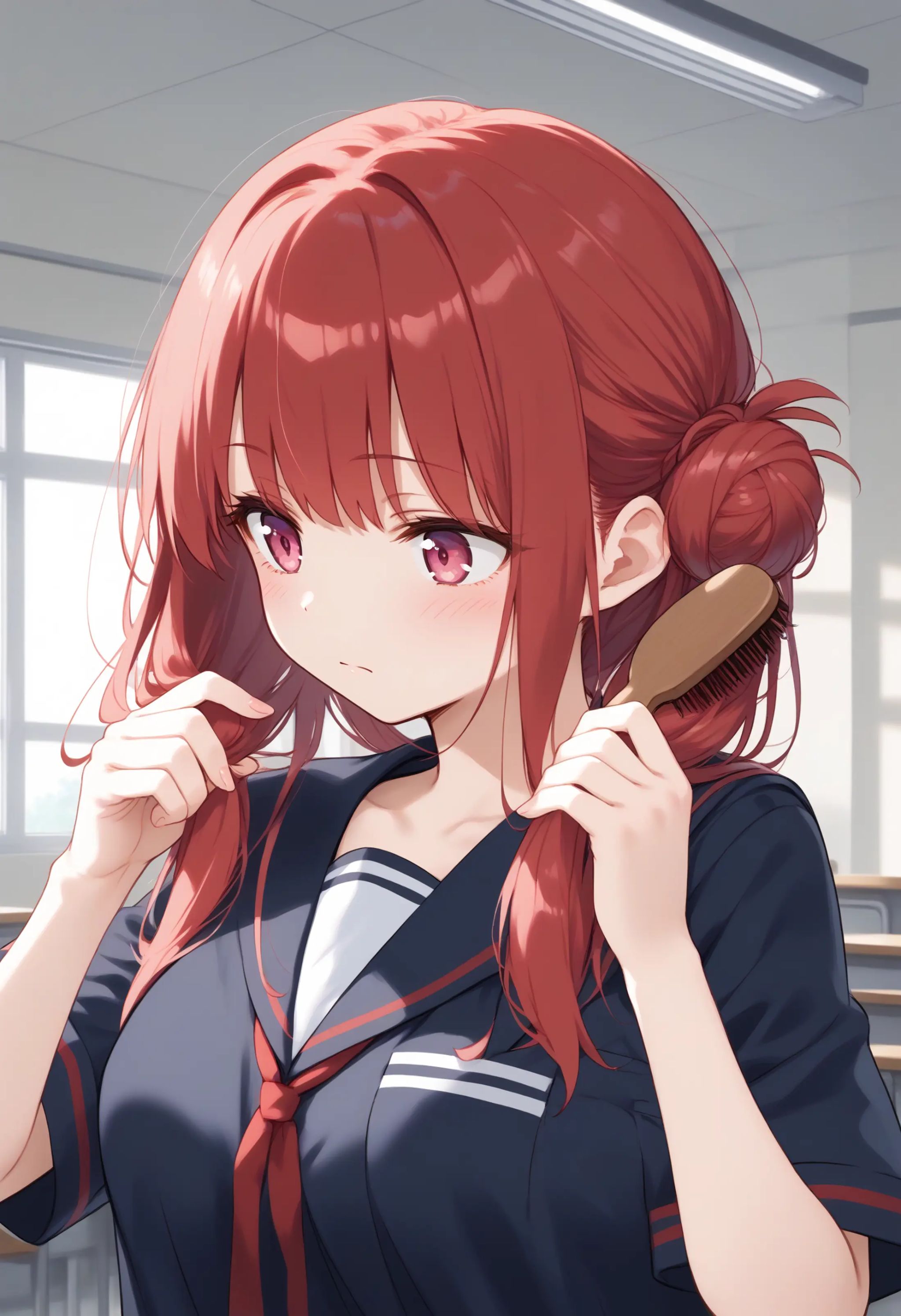1girl,  school uniform,  medium breasts on Tensor.Art