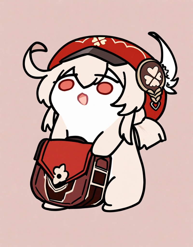 masterpiece, best quality, <lora:ponntaitachi-xl:1>,chibi,no humans, klee \(genshin impact\), red hat,