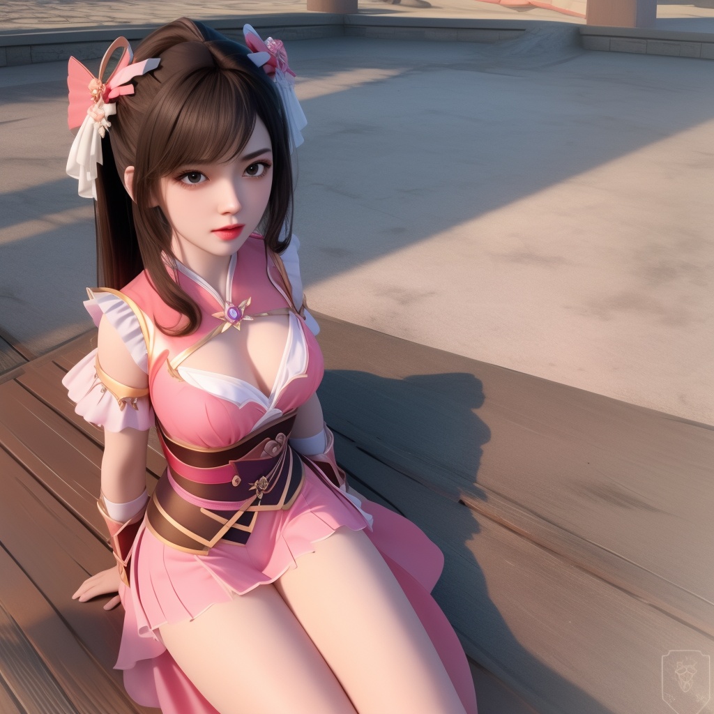 <lora:799-DA-神墓-楚钰:0.8>, (,1girl, ,best quality, ),,  ,ultra realistic 8k cg,, ,masterpiece, (( , )),, ,   ,   cure blossom,  ,,  (cleavage),,  (), ,(sit),