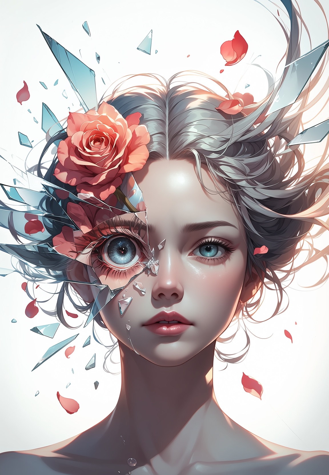 1girl,  surreal portrait,  head and shoulders on Tensor.Art